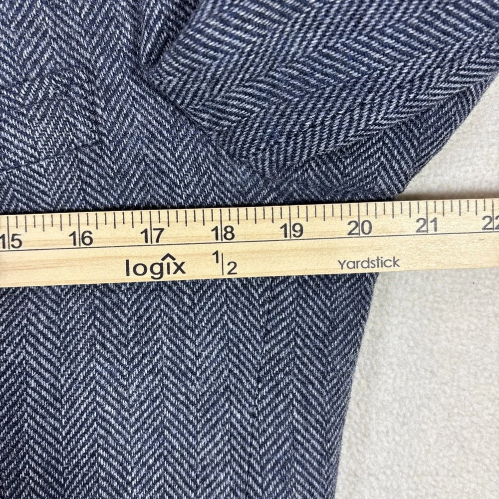 Lands' End Tweed Blazer Mens 41R‎ Wool & Leather Button Herringbone 2 Button USA